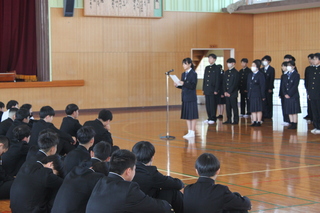 １年生代表あいさつ